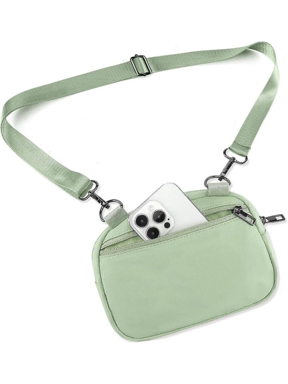 Women's Green Crossbody Belt Bag Fanny Pack Purse With Adjustable Strap